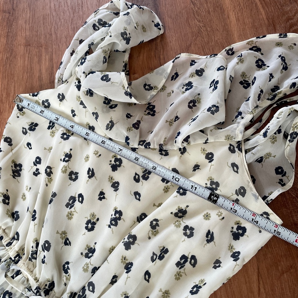 Abercrombie & Fitch Womens Floral Maxi Dress XS Flutter Sleeve Garden Party A+F - Picture 6 of 8